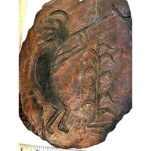 Petroglyph Rock Art, Hanging Wall Plaque Southwest looking, Signed 1993